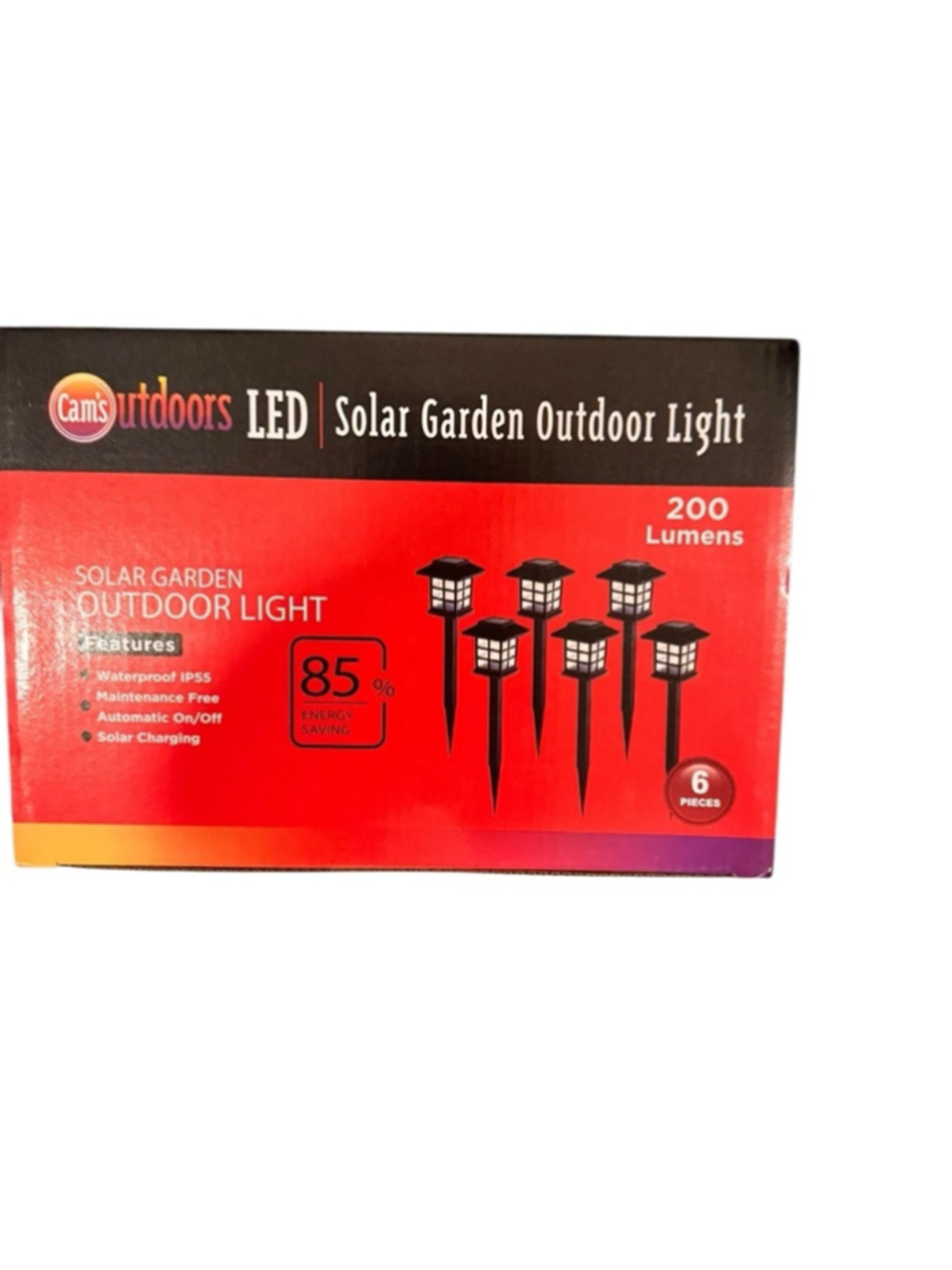 Cam's outdoors Black LED Solar Garden Lanterns 6-Pack